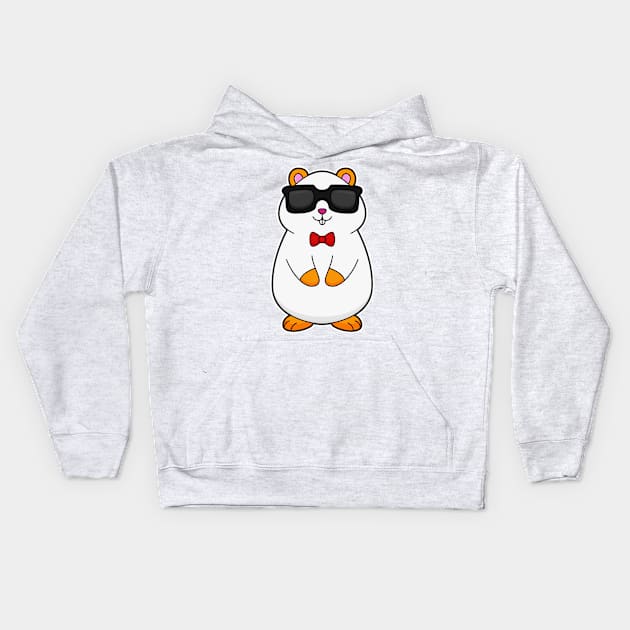 Hamster with Sunglasses & Bow tie Kids Hoodie by Markus Schnabel